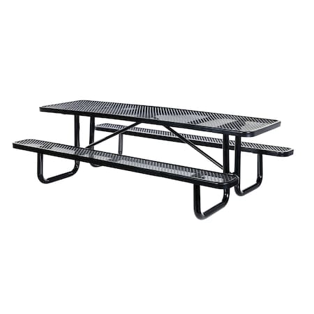 Vestil Rectangle Picnic Table, Black, 96 in L PT-MX-3096-BK